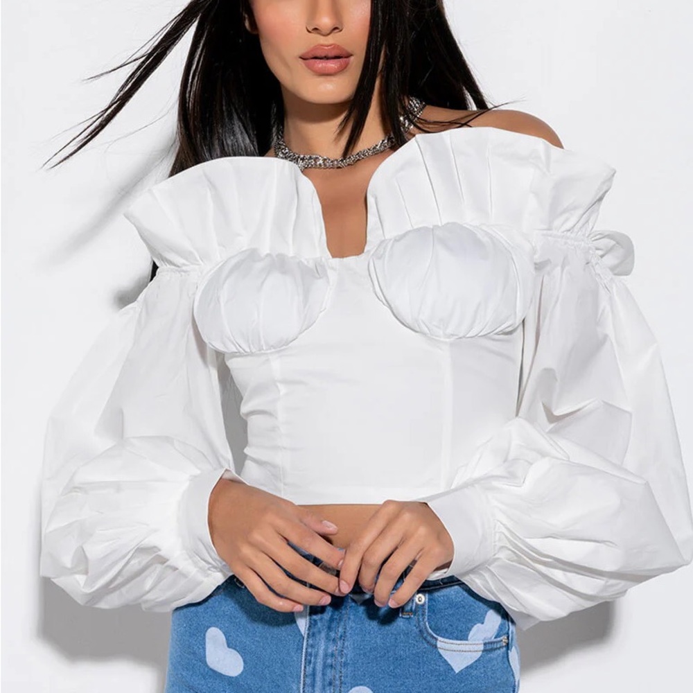 Akira BIGGEST FAN RUFFLE DETAIL BLOUSE